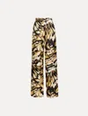 Oscar De La Renta Abstract Butterfly Silk Twill Pant In Animal Print