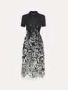 Oscar De La Renta Abstract Degrad Rose Dress In Black