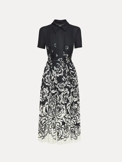 Oscar De La Renta Abstract Degrad Rose Dress In Black