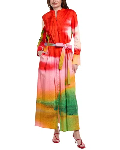 Oscar De La Renta Abstract Maxi Dress In Multi