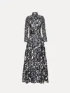 Oscar De La Renta Abstract Sketch Silk Twill Dress In Animal Print