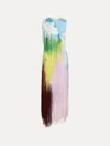 Oscar De La Renta Abstract Watercolor Fringe Cocktail Dress In Multi