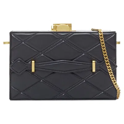 Oscar De La Renta Alibi Minaudiere Box Clutch In Black