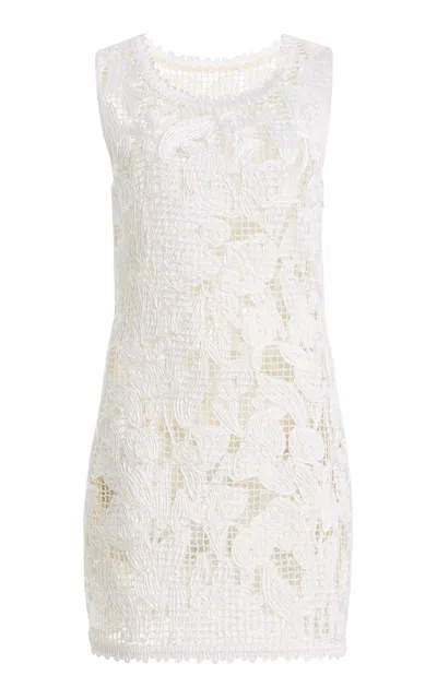 Oscar De La Renta A-line Birdsnest Mini Dress In White