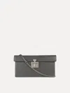 Oscar De La Renta Alligator Alibi Clutch In Gray