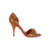 Oscar De La Renta Alligator Embossed Leather Chain Strap D'orsay Pumps - '10s In Multi