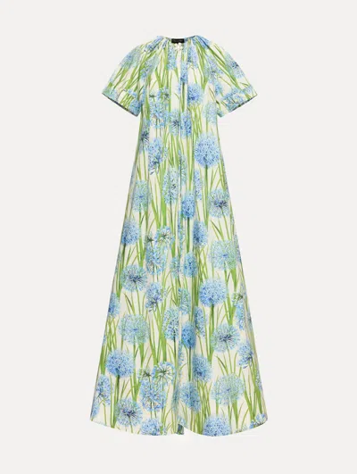 Oscar De La Renta Allium Cotton Poplin Caftan In Multi