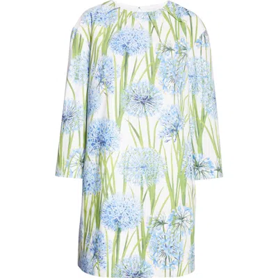 OSCAR DE LA RENTA OSCAR DE LA RENTA ALLIUM LONG SLEEVE STRETCH COTTON POPLIN MINIDRESS