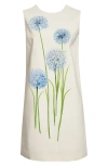 Oscar De La Renta Alliums-print Sleeveless Mini Shift Dress In Multi