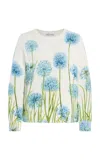 Oscar De La Renta Allium-printed Cotton-blend Top In Multi