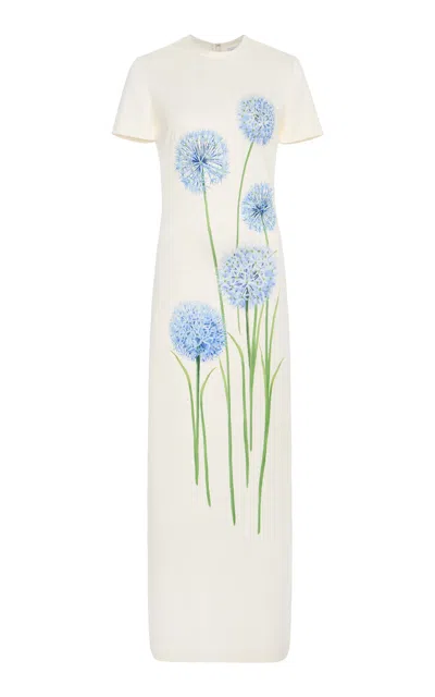 Oscar De La Renta Allium-printed Maxi Dress