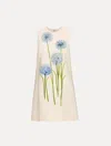 Oscar De La Renta Alliums-print Sleeveless Mini Shift Dress In Neutral