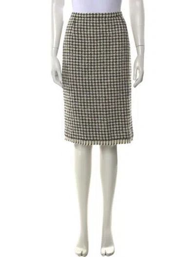 Pre-owned Oscar De La Renta Alpaca Midi Length Skirt In Multi
