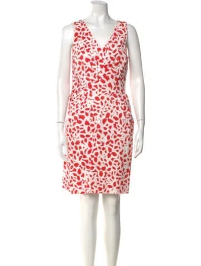 Pre-owned Oscar De La Renta Animal Print Mini Dress In Multi