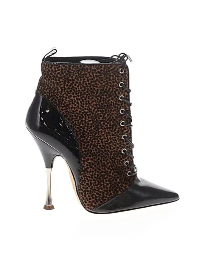 Pre-owned Oscar De La Renta Ankle Boots In Brown