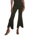 Oscar De La Renta Ankle-length Tulip Flare Silk-trim Wool-blend Pant In Black