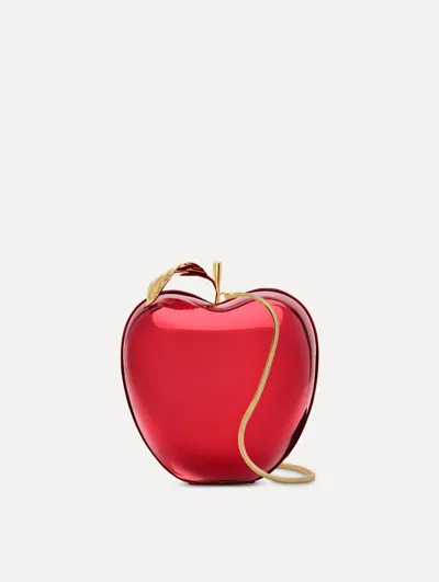 Oscar De La Renta Apple Minaudire In Red