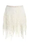Oscar De La Renta Appliquéd Guipure Mini Skirt In White