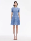 Oscar De La Renta Art Nouveau Knit Dress In Aventurine