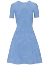 Oscar De La Renta Art Nouveau Knit Dress In Blau