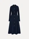 Oscar De La Renta Artichoke Button Dress In Blue