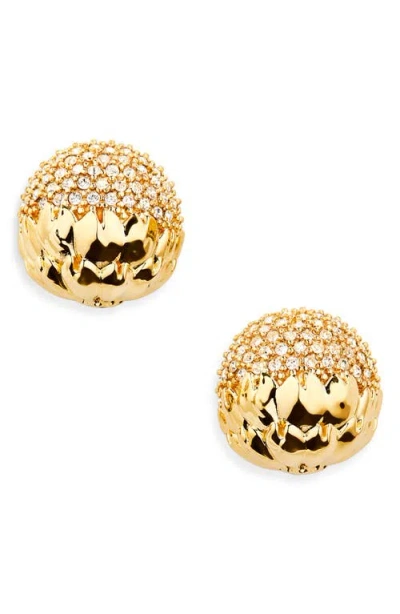 Oscar De La Renta Artichoke Pavè Stud Earrings