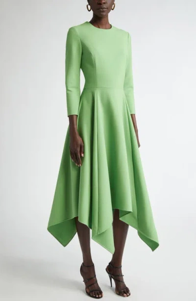 OSCAR DE LA RENTA OSCAR DE LA RENTA ASYMMETRIC HEM FIT & FLARE DRESS