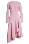 Oscar De La Renta Long Sleeve Double Stretch Wool Day Dress