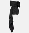 Oscar De La Renta Draped Detail Cocktail Dress With Draped Stole In Black