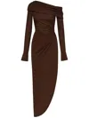 Oscar De La Renta Off-the-shoulder Maxi Dress In Brown