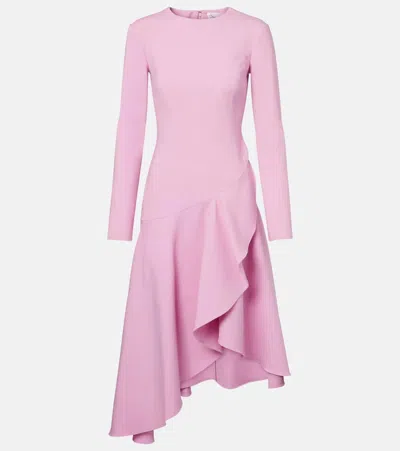 Oscar De La Renta Asymmetric Wool-blend Cocktail Dress