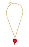 Oscar De La Renta Balloon Pendant Necklace In Red
