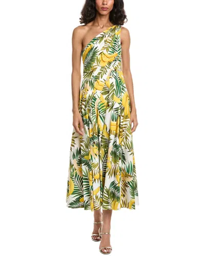 Oscar De La Renta Banana One-shoulder Dress In Yellow