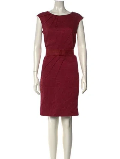 Pre-owned Oscar De La Renta Bateau Neckline Mini Dress In Pink