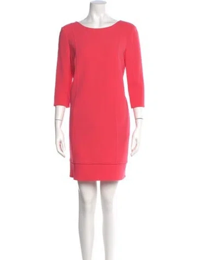 Pre-owned Oscar De La Renta Bateau Neckline Mini Dress In Pink