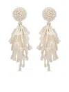 Oscar De La Renta Fringed Tassel Clip-on Earrings