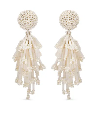 OSCAR DE LA RENTA BEAD-DETAILING EARRINGS