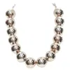 Oscar De La Renta Bead Silver Ball Necklace In Silver