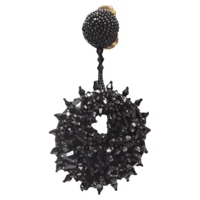 Oscar De La Renta Bead Statement Clip-on Earrings In Black