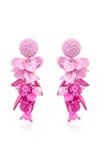 Oscar De La Renta Beaded Chandelier Earrings In Pink