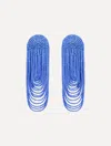Oscar De La Renta Beaded Curtain Clip-on Earrings In Blue