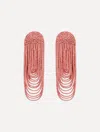 Oscar De La Renta Beaded Curtain Clip-on Earrings