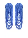 Oscar De La Renta Beaded Double Curtain Clip-on Earrings In Blue
