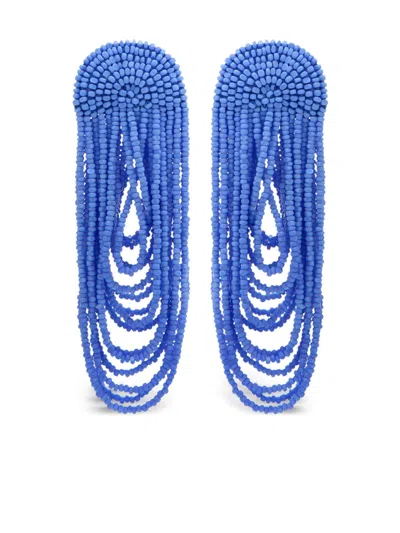 OSCAR DE LA RENTA BEADED CURTAIN EARRINGS