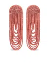 Oscar De La Renta Beaded Curtain Earrings In Pink