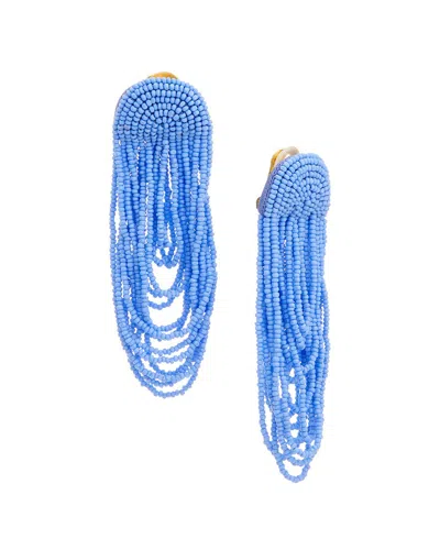 Oscar De La Renta Beaded Double Curtain Earrings In Brown