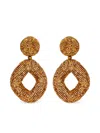 Oscar De La Renta Beaded Drop Clip-on Earrings In Gold