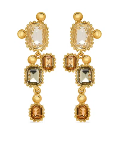 Oscar De La Renta ビーズ エメラルドカット ピアス In Gold