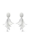 Oscar De La Renta Impatiens Clip-on Earrings In Silver