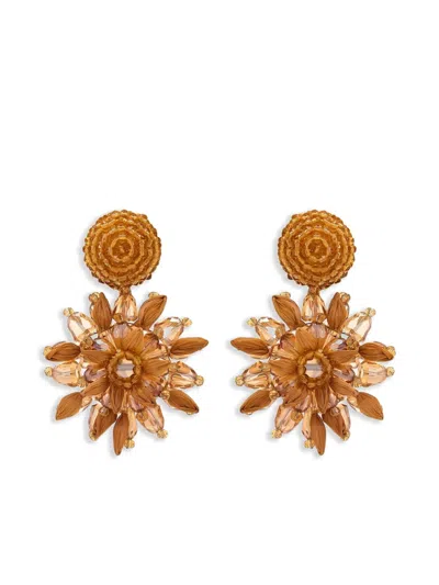 Oscar De La Renta Flower Ohrringe Mit Perlen In Gold